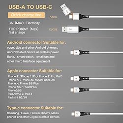 SDBAUX 6 in 1 USB A to USB C Multi 4 in 1 Dual