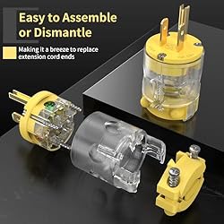 NEMA 5-15 Extension Cord Repair End Illuminated