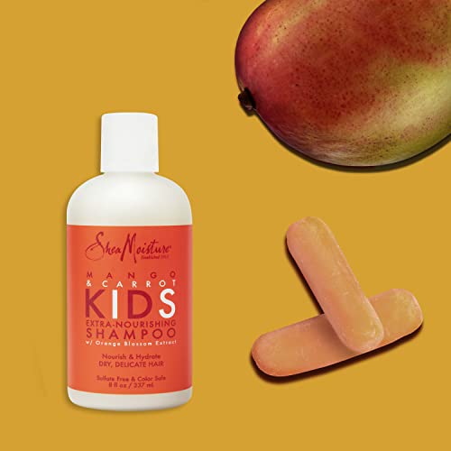 SHEAMOISTURE EXTRA-NOURISHING SHAMPOO HAIR CARE FOR KIDS MANGO CARROT WITH SHEA BUTTER 8 OZ