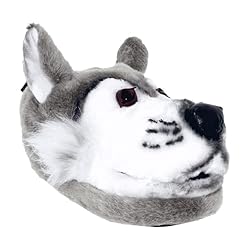 Happy Feet Slippers Gray Wolf Animal Slippers for