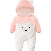 Fairy Baby Newborn Baby Snowsuit Bear Suit Romper Winter Warm Coat Infant Fleece Footie Jumpsuit for Girls Boys 0-18M