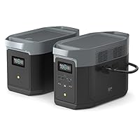 EF ECOFLOW DELTA 2 MAX Power Station with Smart Extra Battery, Expand Capacity from 2048Wh to 4096Wh, Solar Generator for Home Backup, Emergency, Outdoor Camping