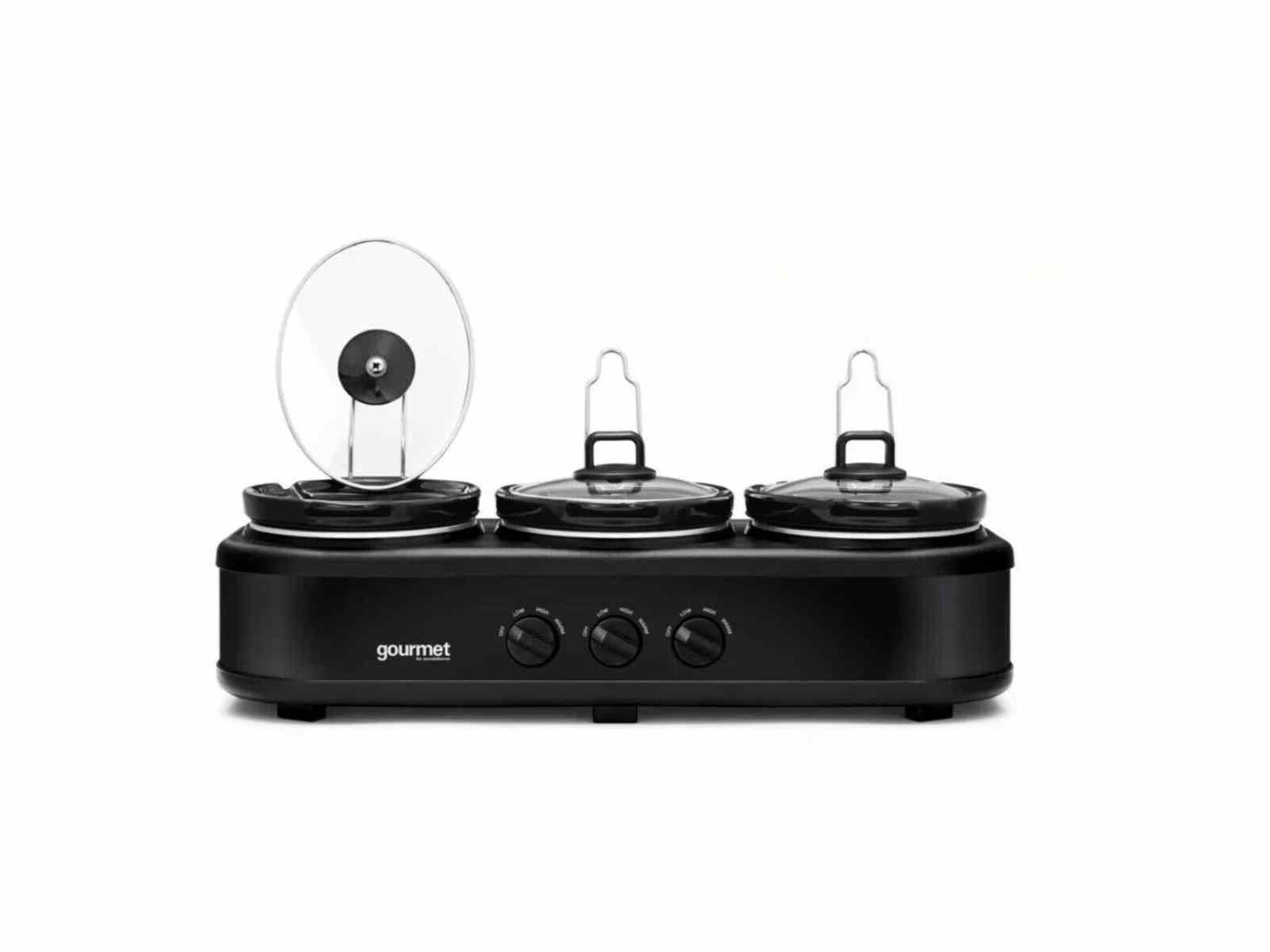 Sensio Home COS298392 Gourmet by Sensiohome 7.1L Triple Slow Cooker/Buffet Server Warming Station