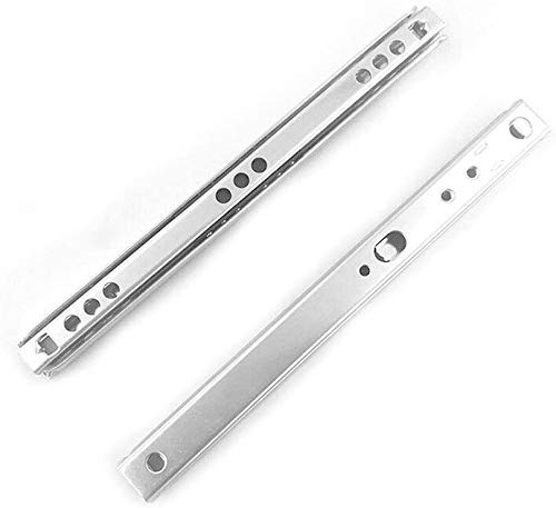 Pair of 342mm Length Runners Ball Bearing Drawer Slides Rail Steel Guide 2 Sections