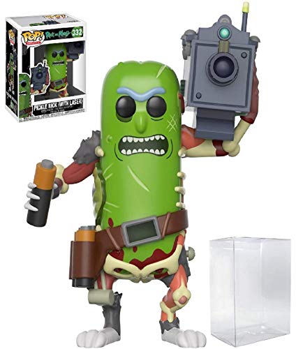 Funko Pop! Animation: Rick and Morty - Pickle Rick with Laser Cannon #332 Vinyl Figure (Bundled with Pop Box Protector Case)