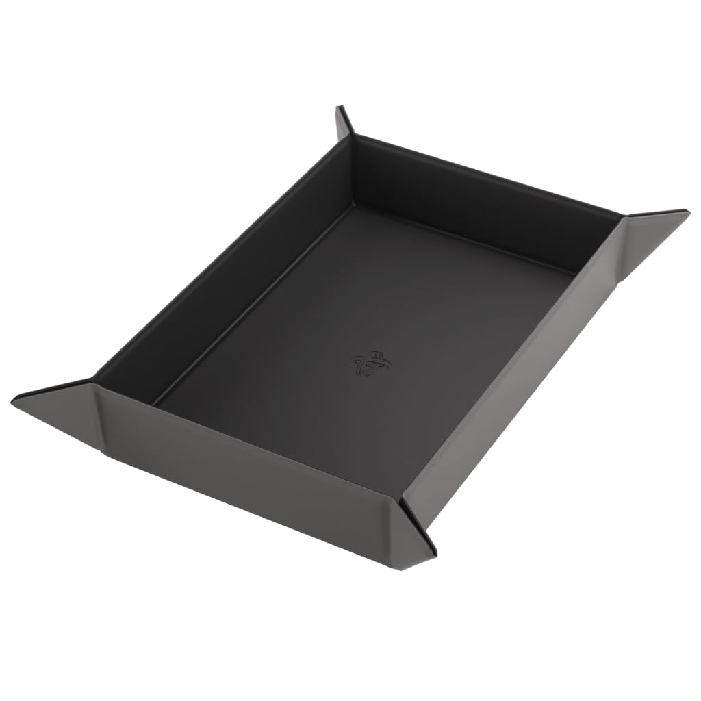 Magnetic Dice Tray - Take Control of Your Roll! Compact and Versatile Dice Tray for Tabletop Games and Board Games, Rectangular Shape, Black/Gray Color, Made by Gamegenic