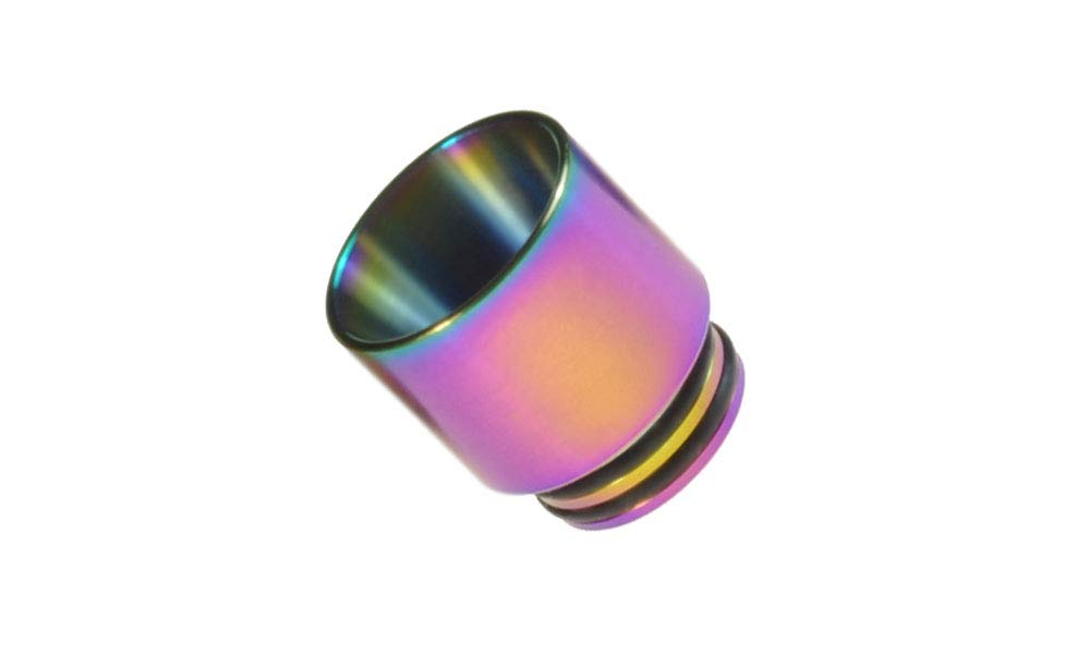 Armerah Anti Spit Back 810 Drip Tip eCig Mouthpiece Short/X-Wide Steel Rainbow Single