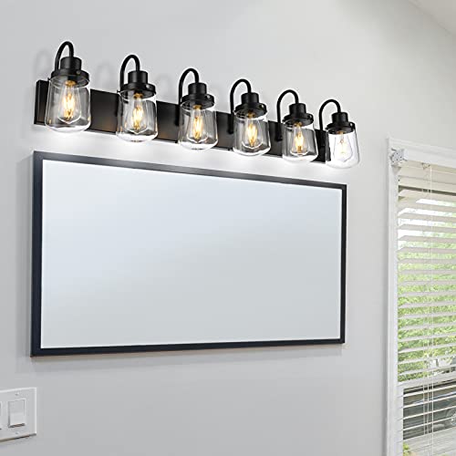 YAOHONG Bathroom Vanity Light Fixtures, 6Light Farmhouse Vanity Light