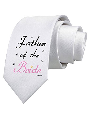 TooLoud Father of the Bride wedding Printed White Neck Tie
