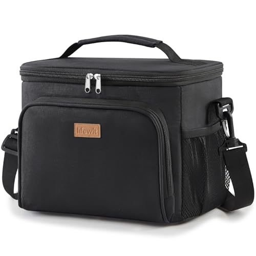 Lifewit Isolierte Kühltasche, Wiederverwendbare Lunchtasche, Tragbare Kühlbox auslaufsicher, Tragetasche mit verstellbarem Schulterriemen für Erwachse