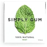 Simply Gum Mint Natural Chewing Gum - Non GMO, Vegan, 4 Packs (60 Pieces)_AB