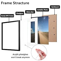KINLINK 12x12 Picture Frames Black, Square Photo