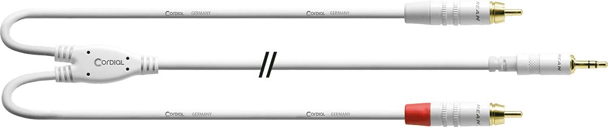 Cordian Y-adapter cable: 3.5mm gold stereo jack / 2x RCA Gold CFY 1,5 WCC-SNOW white