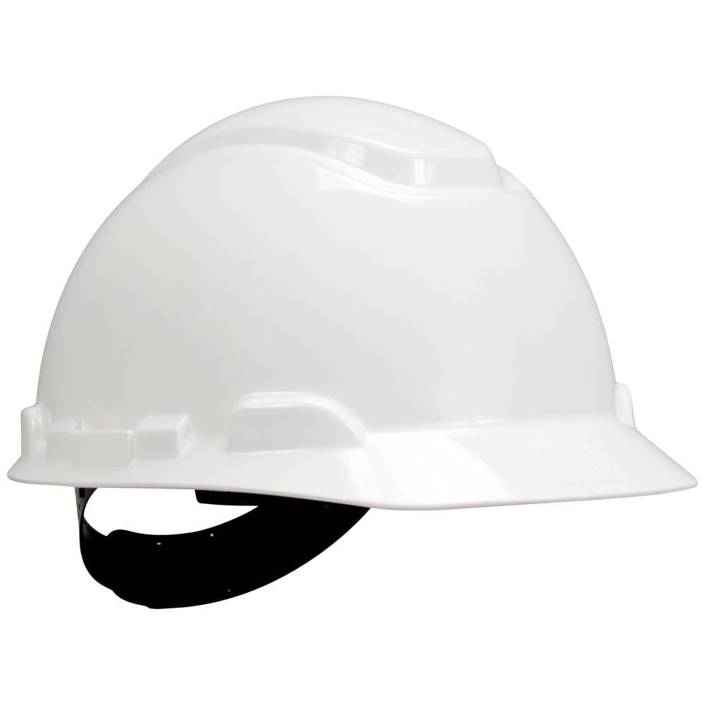 3M Hard Hat, Ratchet, Ventilated, White, H-700N-VI