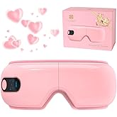TLINNA Eye Massager with Airbag Kneading,Constant Temperature Hot Compress, Multi-Frequency Vibration and Bluetooth Music (Blush Pink, Large)
