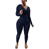 Nimsruc Two Piece Outfits For Women Long Sleeve Bodycon Tracksuit Casual Sweatsuits Jogger Sets