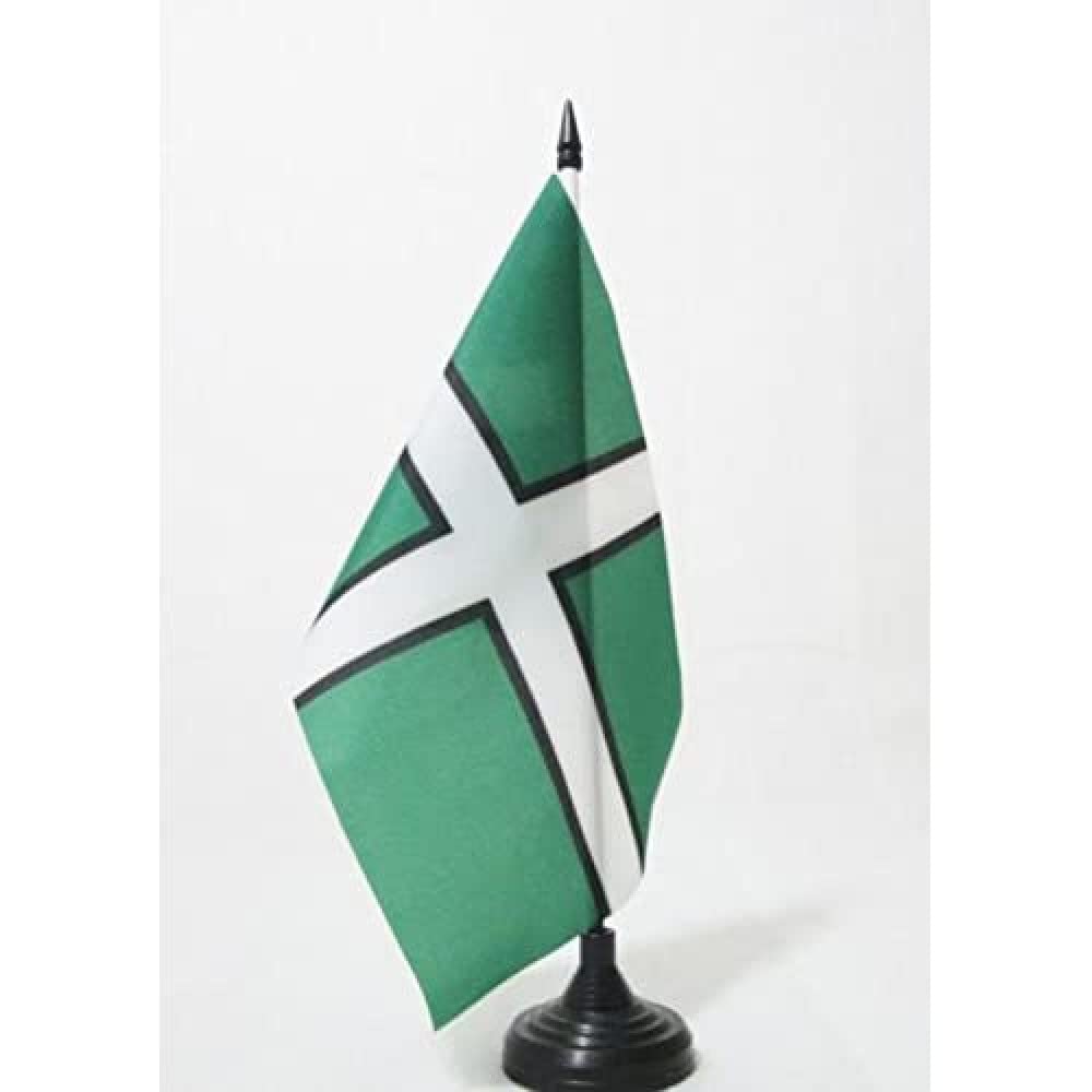 AZ FLAG Devon county Table Flag 5'' x 8'' - Devon county Office Decoration 100% Polyester 21 x 14 cm - Mini Desk Flag with Pole and Black Plastic Base