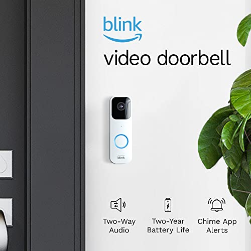Blink Video Doorbell (White) + Mini Camera (White) With Sync Module 2