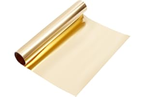 Beebeecraft 39x12x0.004 Inch Brass Sheet Roll Golden Flat 36 Gauge Gold Metal Sheet Roll No Scratches Brass Plates for Crafts DIY Decoration Jewelry Repairs Electrical