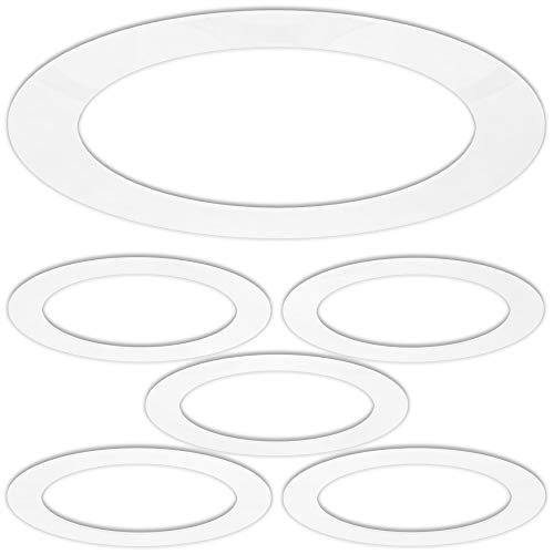 5 Pack White Plastic Trim Ring for 10" Inch Recessed Can Down Light