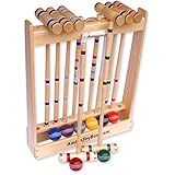 Amish-Crafted Deluxe 8-Player Croquet Game Set, Maple Hardwood (Four 28