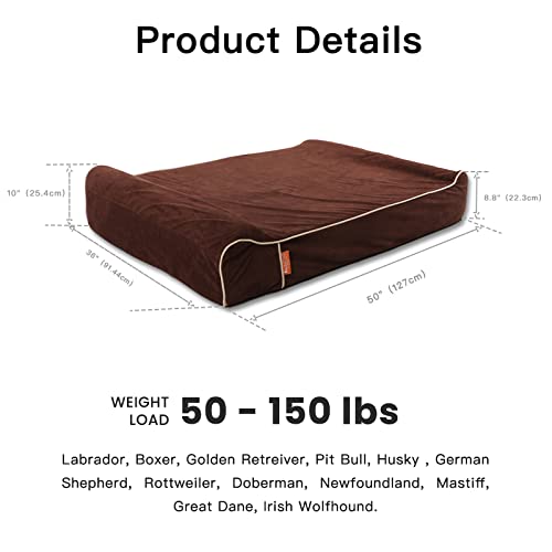 Laifug Orthopedic Memory Foam Extra Large Dog Bed Pillow(50"x36"x10