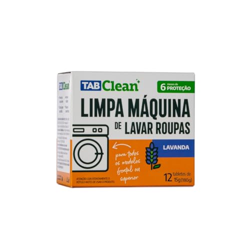 Limpa Máquina de Lavar Roupas em Tabletes TabClean 12 Unidades 180g Higienização Profunda para Todas as Máquinas (Lavanda)