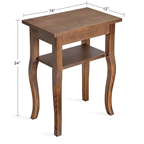 Kate and Laurel Lillian Wooden Side Table with Shelf, 18" x 12" x 24