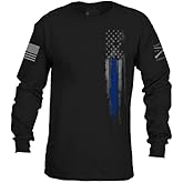 Grunt Style Blue Line Flag Long Sleeve Men's T-Shirt