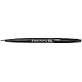 Pentel Fude Touch Sign Pen, Black, Felt Pen Like Brush Stroke (SES15C-A)