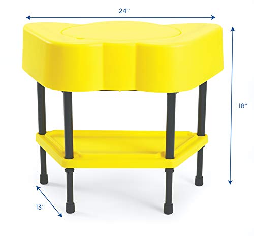 Children's Factory - AFB5100PY Toddler Sensory Table with Lid, Adjustable Height Sand & Water Indoor/Outdoor Play Equipment for Kids Playroom/Homeschool/Classroom, Yellow
