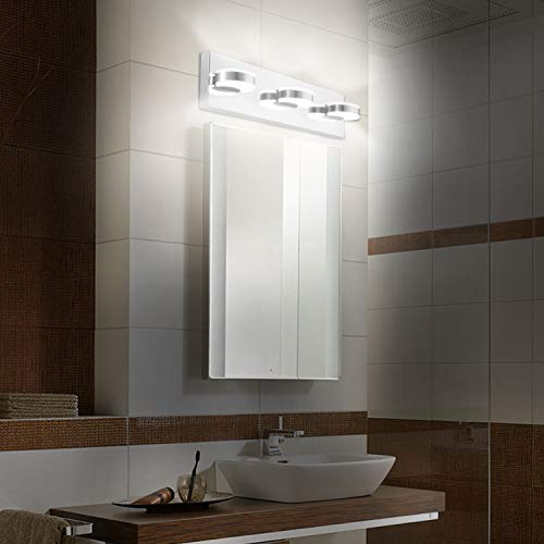 OOWOLF LED Bathroom Vanity Lights, 17.12 inches 10W 3Light 6000K