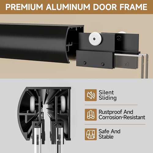 Shower Doors, 56–60'' W x 72'' H Sliding Glass Shower Door, Matte Black Aluminum Frame, 1/4'' (6mm) High-Strength Tempered Glass, for Walk-in Showers