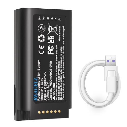 REACELL 7000mAh Rechargeable Battery Compatible for Eufy E340 C31 Video Doorbell, 3.7V Backup Battery Long-Lasting, Quick-Release, Easy to Install and Remove, Pack with USB-C Cable (2026 New Version)