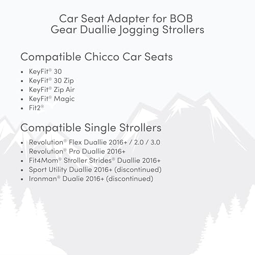 BOB Gear Duallie Jogging Stroller Infant Car Seats Adapter for Chicco Branded Car Seats