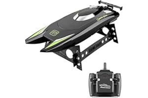 GoolRC RC Boat for Kids and Adults, 25KM/H High Speed Racing Boat, 2 Channels 2.4Ghz Remote Control Boats with Dual Motors for Pools and Lakes (Black)