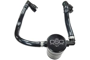 J&L Oil Separator Co. Oil Separator 3.0 3024P Compatible with 2018-2022 Mustang GT; 2019 Bullitt; 2021-2022 Mustang Mach I Passenger Side (Black)