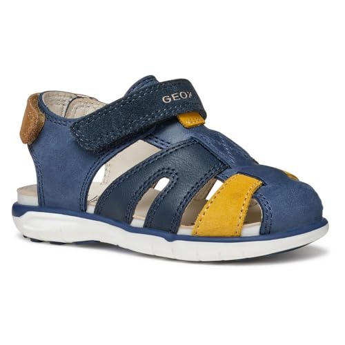 Geox Bébé garçon B Sandal Delhi Boy A, DK Navy/DK Yellow, 20 EU