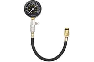 AKLOSIPY Engine Compression Tester Kit, 0-300PSI Cylinder Pressure Gauge Check Tool with Air Hold Valve and Gauge Reset Butto