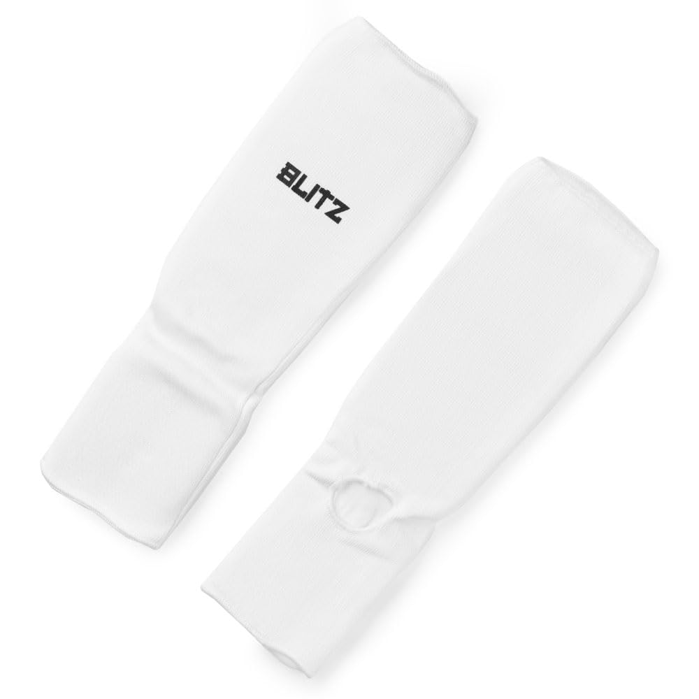 Blitz Elastic Shin & Instep Pads - White - X-Small