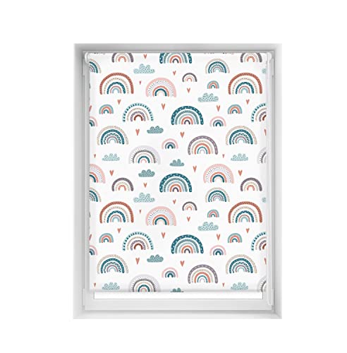 Blindecor Easy Venetian Blind, No Drilling Required, Printed, Translucent, Digital Print, Rainbow Blue, 100 x 150 cm (width x height), Fabric Dimensions 97 x 145 cm