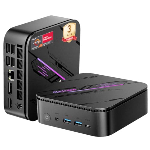 Blackview MP100 Pro Mini PC Win 11 Pro AMD Ryzen 7430U, 16GB RAM(Turbo 3733 MT/s) 512GB SSD Mini Desktop Computer, 144Hz 4K Triple Display, 6*USB3.2, WiFi 6/BT 5.2, PC for Office/Home/Study