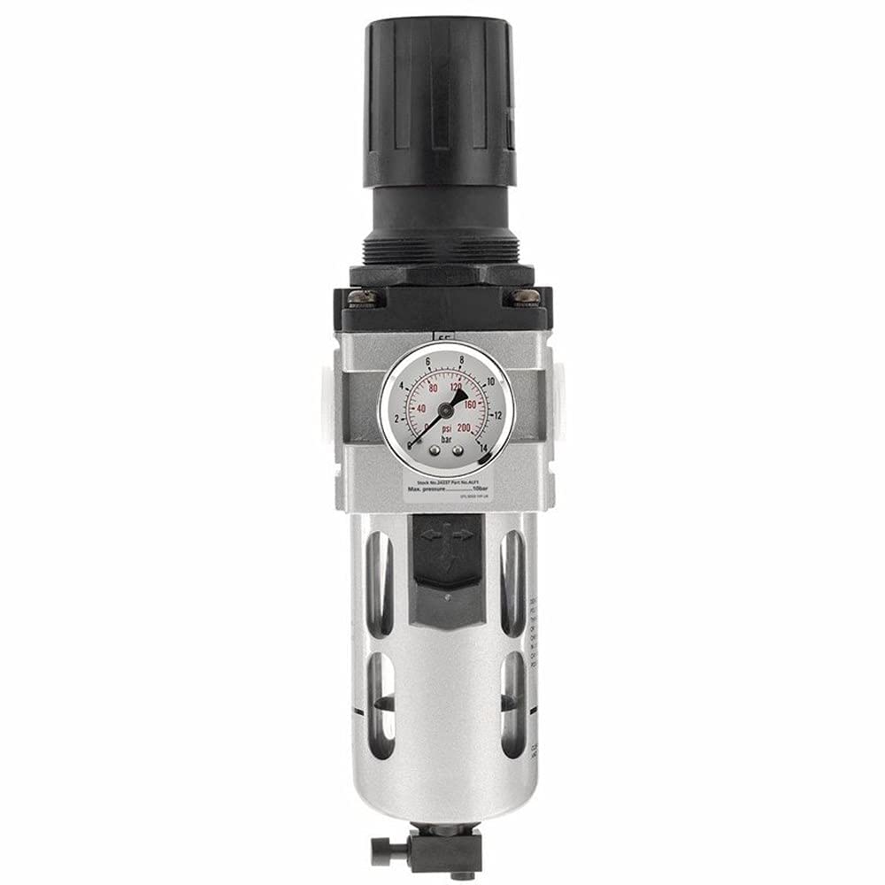 Draper 24338 Expert Combined Filter/Regulator Unit, 1/2" BSP, 33.4cm x 8.8cm x 9cm, Blue