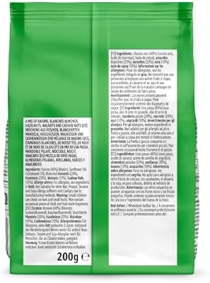 Mezcla de Frutos Secos y Uvas Pasas - 200g, paquete de 7