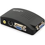 eSynic RCA Composite AV S-Video to VGA Converter Box CCTV DVR PC Laptop to TV Projector VGA Input to VGA Output Video Converter Adapter