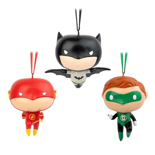 Grupo Erik Christmas Ornaments - DC Comics Gifts | Christmas Tree Decorations Set Of 3 - Batman, Flash, Green Lantern - Batman Gifts, Xmas Decorations For Tree