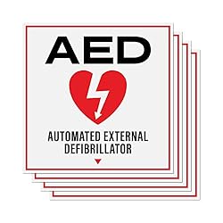 AED Stickers 4-Pack | Automated External