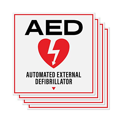 AED Stickers 4-Pack | Automated External