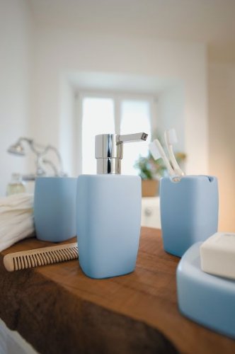 Spirella Retro Desktop Accessory L. Sky Brush Holder 1211813, White, Standard