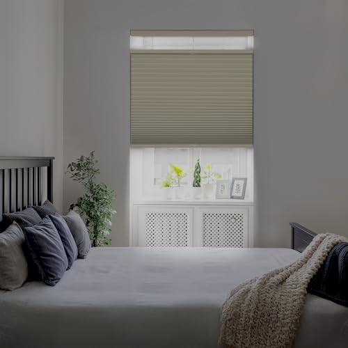 DEZ FURNISHINGS Cordless 1.5" Blackout Top Down Bottom Up Cellular Shade, Energ…